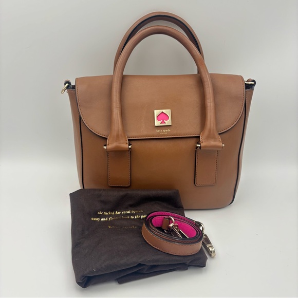 Kate Spade New Bond Street Flo caramel Satchel Crossbody Bag ✨ - Picture 1 of 8